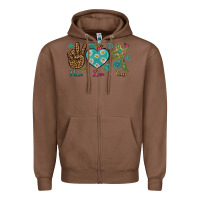 Chestnut peace love cross Zipper Hoodie - NancyCooperArtShop
