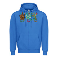 True Royal peace love cross Zipper Hoodie - NancyCooperArtShop