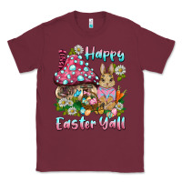 Burgundy happy easter y'all rabbit Classic Tee - BarkalooDesign
