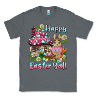 Charcoal Heather happy easter y'all rabbit Classic Tee - BarkalooDesign