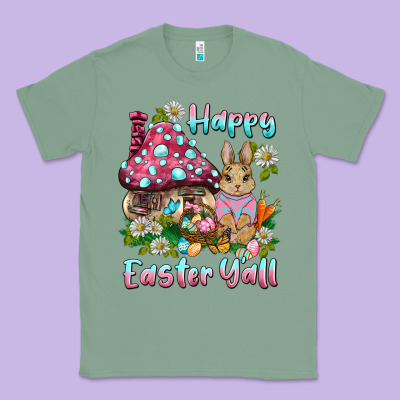 Happy Easter Y'all Rabbit Classic Tee Designed By Barkaloodesign