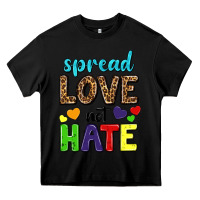 Black spread love not hate Heavy Core Tee - texasbilliewilder