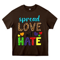 Chocolate Brown spread love not hate Heavy Core Tee - texasbilliewilder