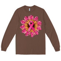 Chestnut cancer ribbon sunflower Long Sleeve Tee - NancyCooperArtShop