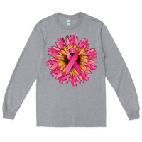 Heather Grey cancer ribbon sunflower Long Sleeve Tee - NancyCooperArtShop