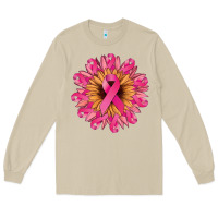 Mushroom cancer ribbon sunflower Long Sleeve Tee - NancyCooperArtShop