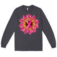 Smoke cancer ribbon sunflower Long Sleeve Tee - NancyCooperArtShop
