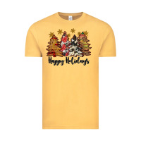 Vintage Mustard happy holidays Vintage Tee - JahusDesignShop