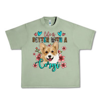 Oil Green life is better with a corgi Urban Heavy Tee - Jasminsmagicworld