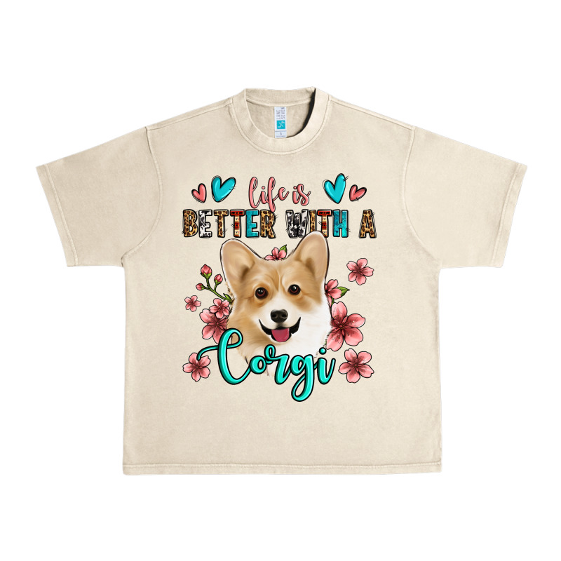 Life Is Better With A Corgi Urban Heavy Tee by Jasminsmagicworld | Teevron