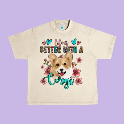 Life Is Better With A Corgi Urban Heavy Tee Designed By Jasminsmagicworld