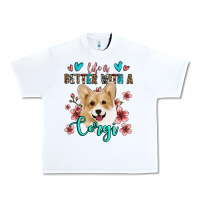 White life is better with a corgi Urban Heavy Tee - Jasminsmagicworld