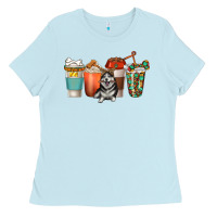 Baby Blue alaskan husky dog coffee cups Ladies Tee - texasbilliewilder