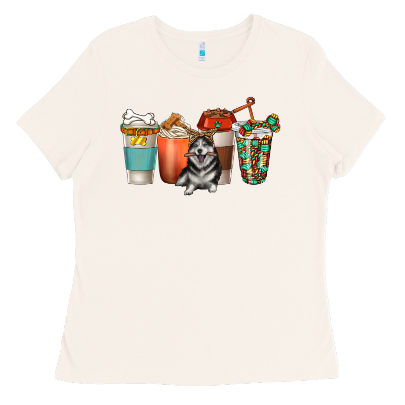 Alaskan Husky Dog Coffee Cups Ladies Tee by texasbilliewilder | Teevron