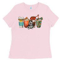 Bubblegum Pink alaskan husky dog coffee cups Ladies Tee - texasbilliewilder