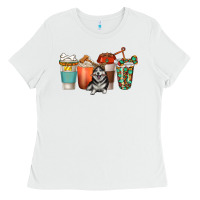 White alaskan husky dog coffee cups Ladies Tee - texasbilliewilder
