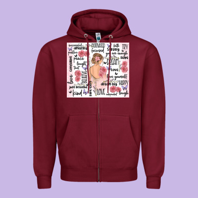 Self Care Zipper Hoodie Designed By Maliassmallbusiness