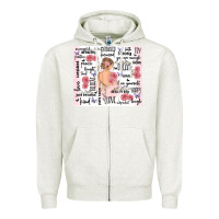 Oatmeal Heather self care Zipper Hoodie - MaliasSmallBusiness