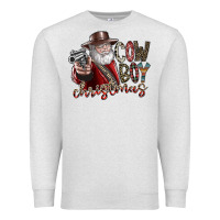 Oatmeal Heather cowboy christmas Premium Sweatshirt - SublimationCraftShop