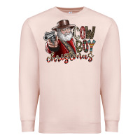 Pale Pink cowboy christmas Premium Sweatshirt - SublimationCraftShop