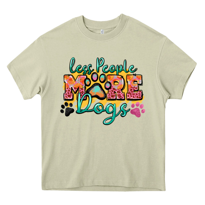 Less People More Dogs Paw Zillion Heavy Core Tee by Zillion Design Studio | Teevron