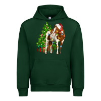 Forest Green american paint horse christmas tree Urban Hoodie - CowGirlArtShop