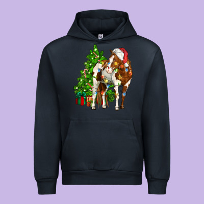 American Paint Horse Christmas Tree Urban Hoodie Designed By Cowgirlartshop
