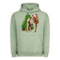 Pigment Oil Green american paint horse christmas tree Urban Hoodie - CowGirlArtShop