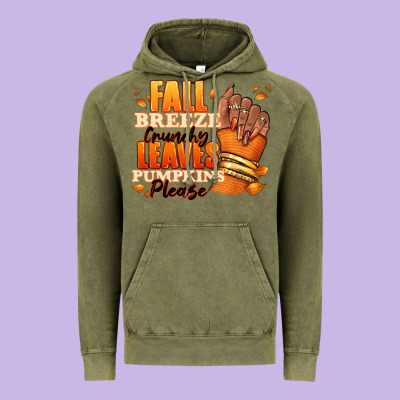 Fall Breeze Crunchy Leaves Pumpkins Please Vintage Hoodie Designed By Ranaportraitstore