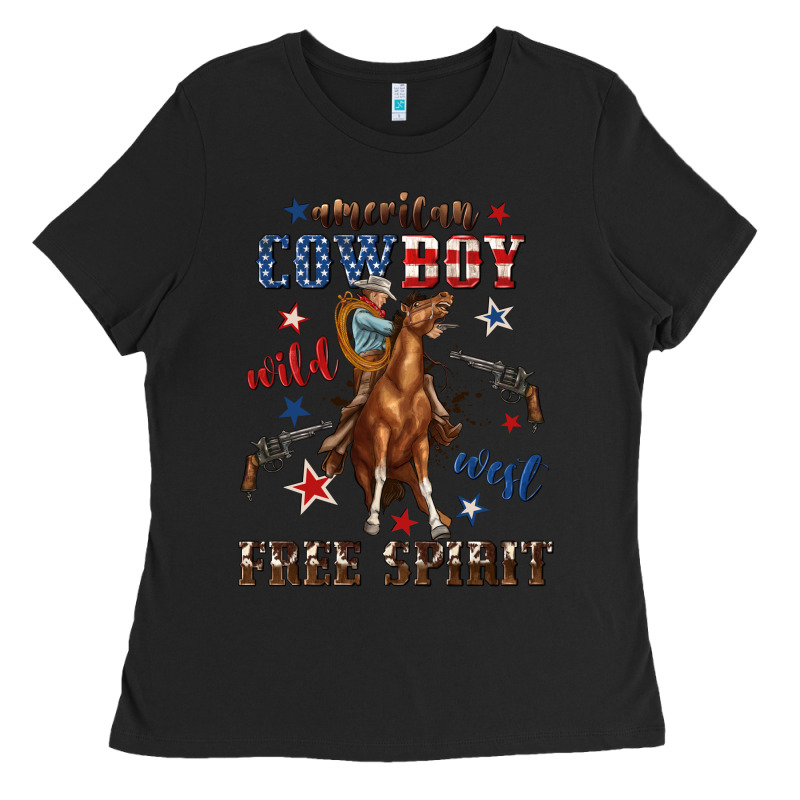 American Cowboy Wild West Free Spirit Ladies Tee by texasbilliewilder | Teevron