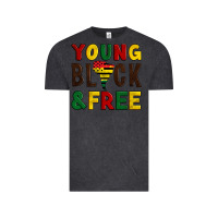 Vintage Black young black and free Vintage Tee - Artiststas