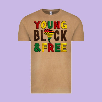 Young Black And Free Vintage Tee Designed By Artiststas