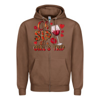 Chestnut oh sip its a girls trip Zipper Hoodie - NancyCooperArtShop