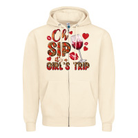 Sandshell oh sip its a girls trip Zipper Hoodie - NancyCooperArtShop