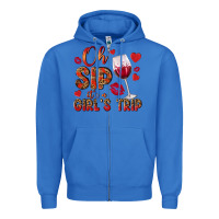 True Royal oh sip its a girls trip Zipper Hoodie - NancyCooperArtShop