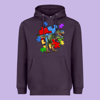 Autism T Rex Heavyweight Hoodie Designed By Artiststas
