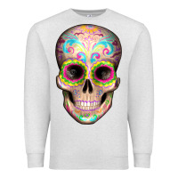 Oatmeal Heather Mexican Skull Premium Sweatshirt - Artiststas