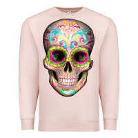 Pale Pink Mexican Skull Premium Sweatshirt - Artiststas