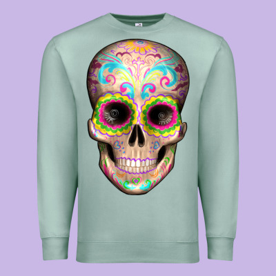 Mexican Skull Premium Sweatshirt Designed By Artiststas