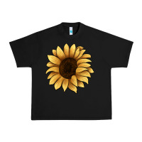 Black sunflower Urban Heavy Tee - JahusDesignShop