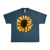 Midnight Navy sunflower Urban Heavy Tee - JahusDesignShop