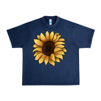 Navy sunflower Urban Heavy Tee - JahusDesignShop
