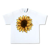 White sunflower Urban Heavy Tee - JahusDesignShop