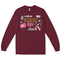 Burgundy Western Nurse Life Long Sleeve Tee - LillyAllenDesigns