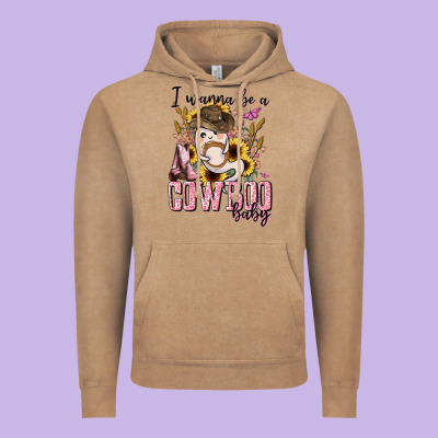 I Wanna Be A Cowboo Baby Halloween Vintage Hoodie Designed By Adodesignshop