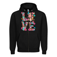 Black love little cute cow Zipper Hoodie - NancyCooperArtShop