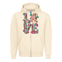 Sandshell love little cute cow Zipper Hoodie - NancyCooperArtShop