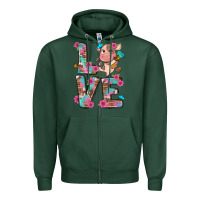 Sports Green love little cute cow Zipper Hoodie - NancyCooperArtShop