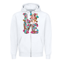 White love little cute cow Zipper Hoodie - NancyCooperArtShop