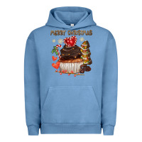Pigment Pebble Blue merry christmas cupcake chocolate Urban Hoodie - CowGirlArtShop